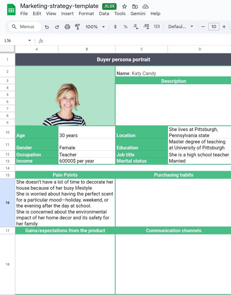 Buyer Personal Potrait - Digital marketing